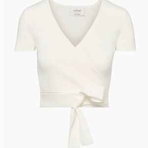 Aritzia Wilfred Light Birch Wrap Top